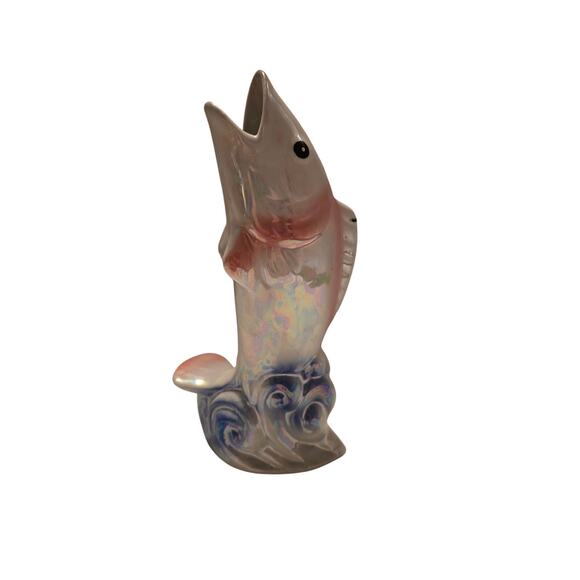 VTG Ceramic Pastel Fish Shaped Bud Vase 8" - Picture 3 of 7